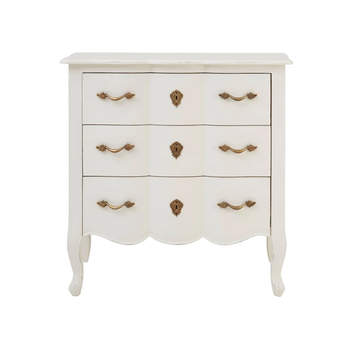 Loire 3 Drawer White Chest