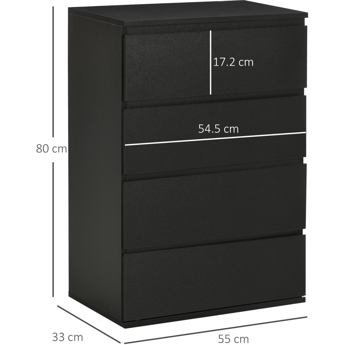 Chest of Drawers Modern 4 Drawers Dresser - Black – image 4