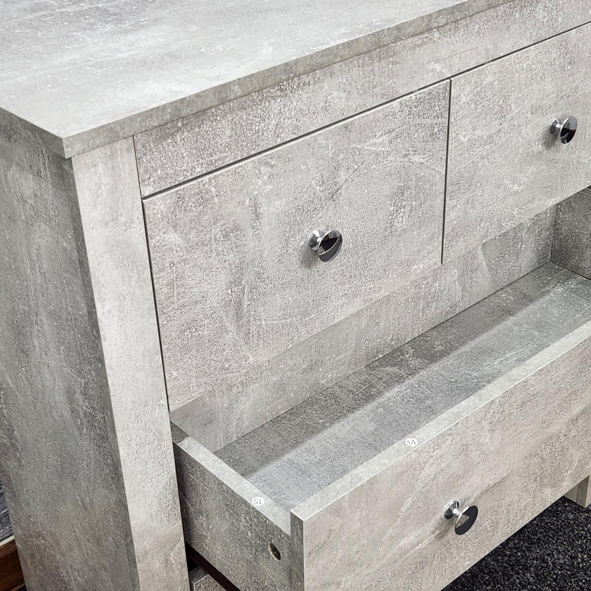 Grey Wooden Chest of 4 Drawers - Grey – image 3