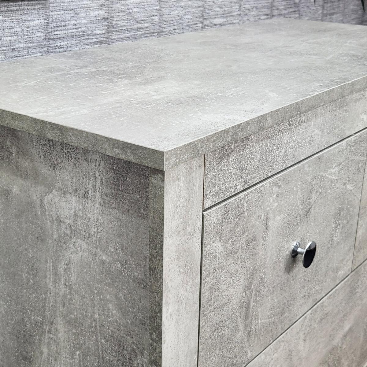 Grey Wooden Chest of 4 Drawers - Grey – image 4