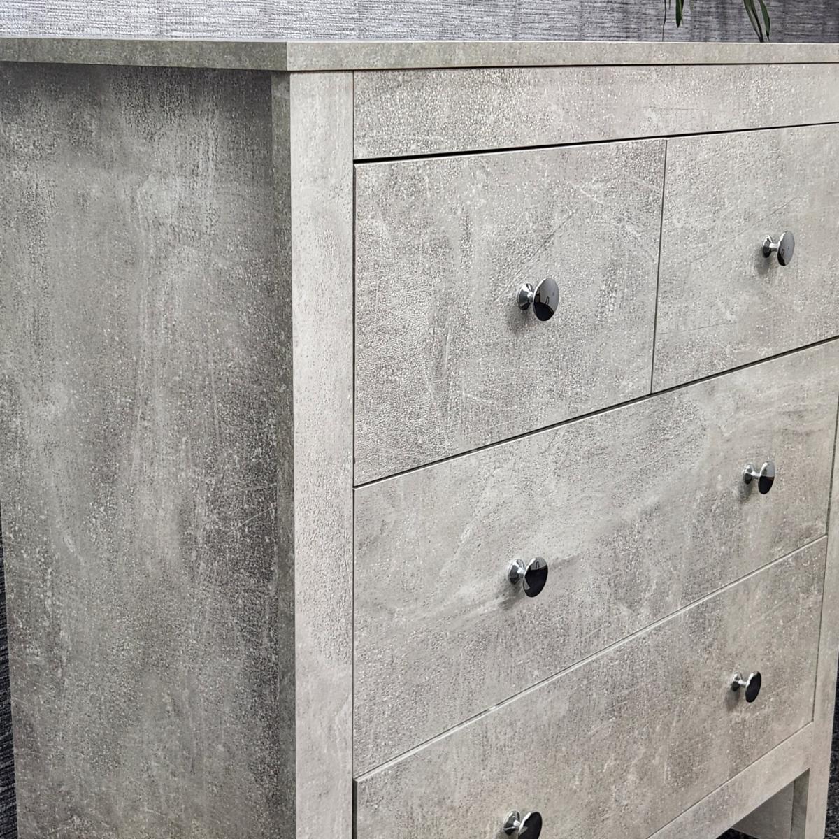 Grey Wooden Chest of 4 Drawers - Grey – image 5