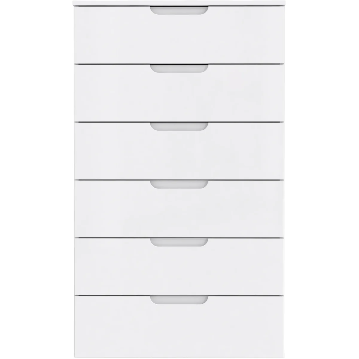 Sienna Chest of 6 Drawers in White/White High Gloss - White – image 3