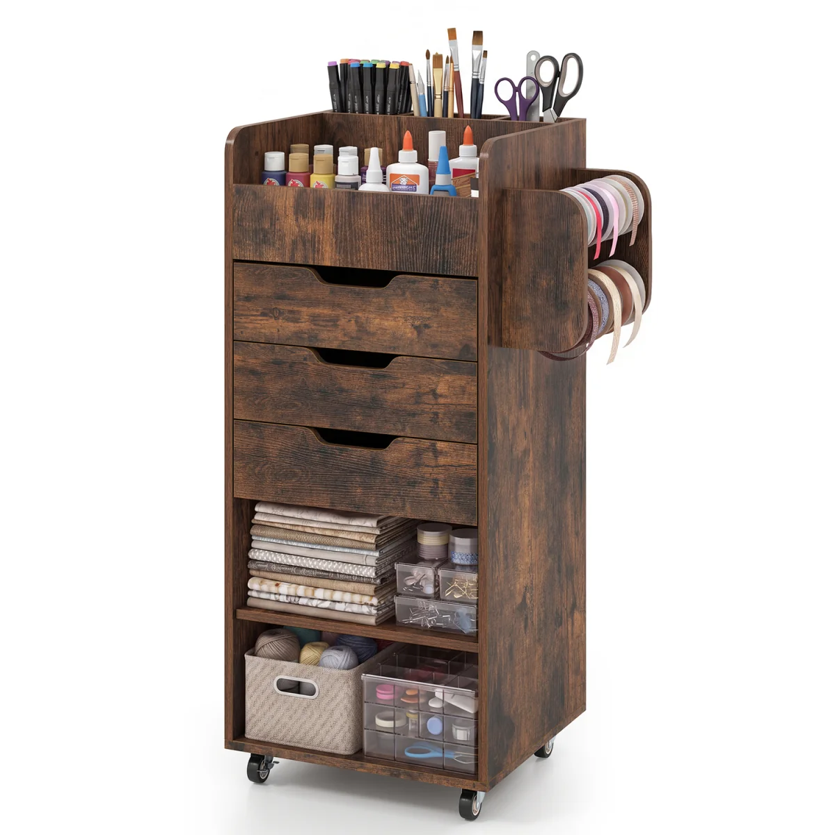 Rolling Storage Cart - Brown – image 6