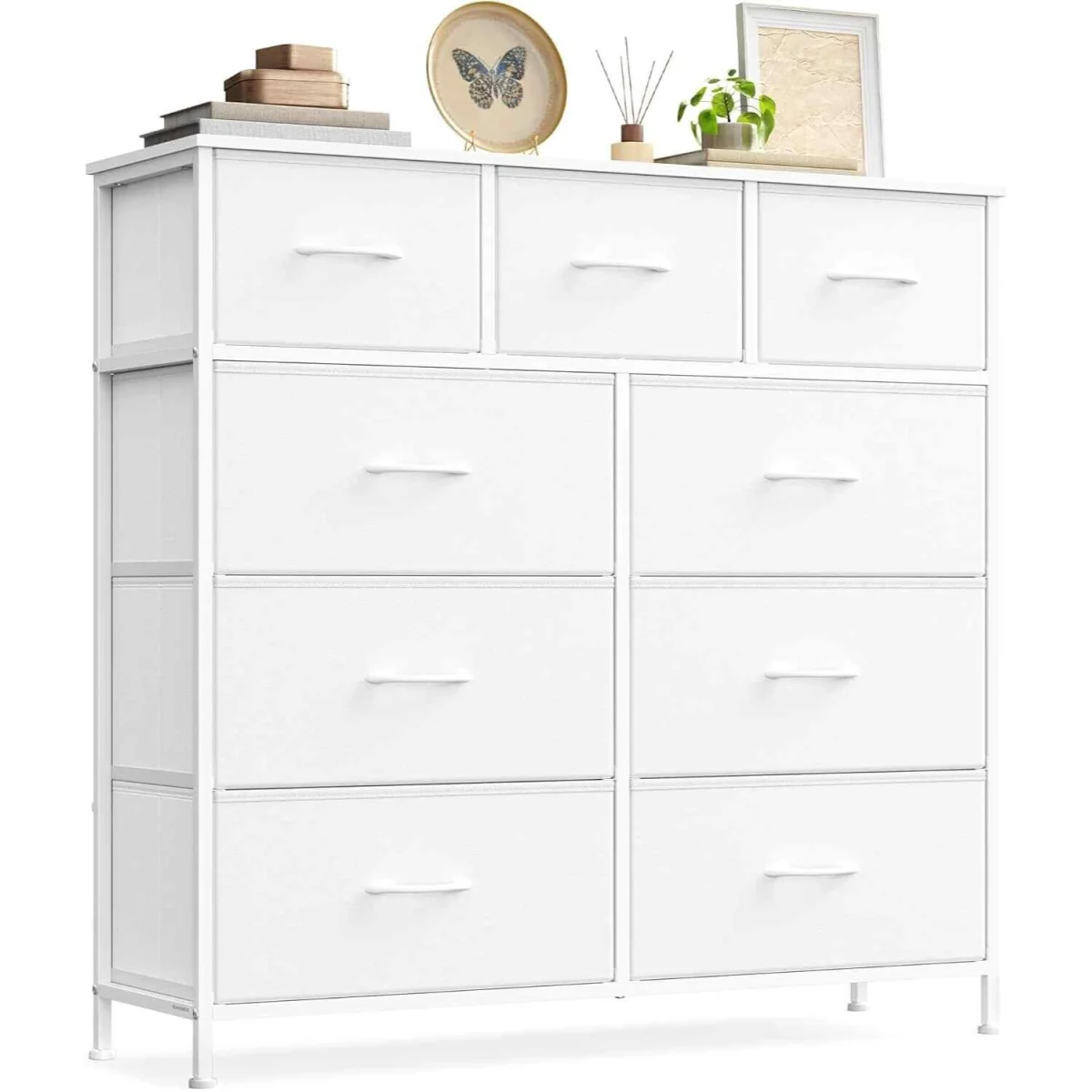9 Drawer Fabric Chest of Drawers, White - Cloud White, Snow White – image 3