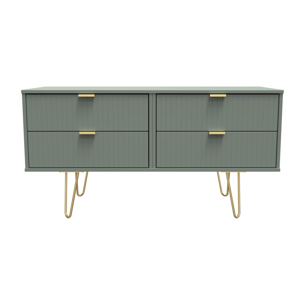 Linear Ready Assembled 4 Drawer Bed Box - Reed Green – image 1