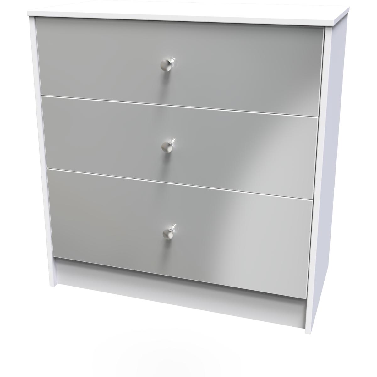 Padstow Assembled 3 Drawer Deep Chest - Uniform Gloss & White – image 3