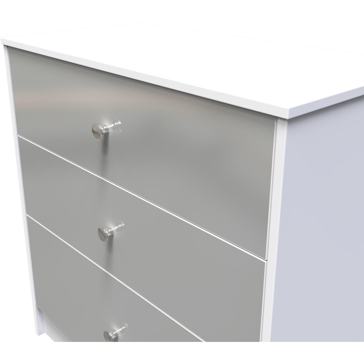 Padstow Assembled 3 Drawer Deep Chest - Uniform Gloss & White – image 4