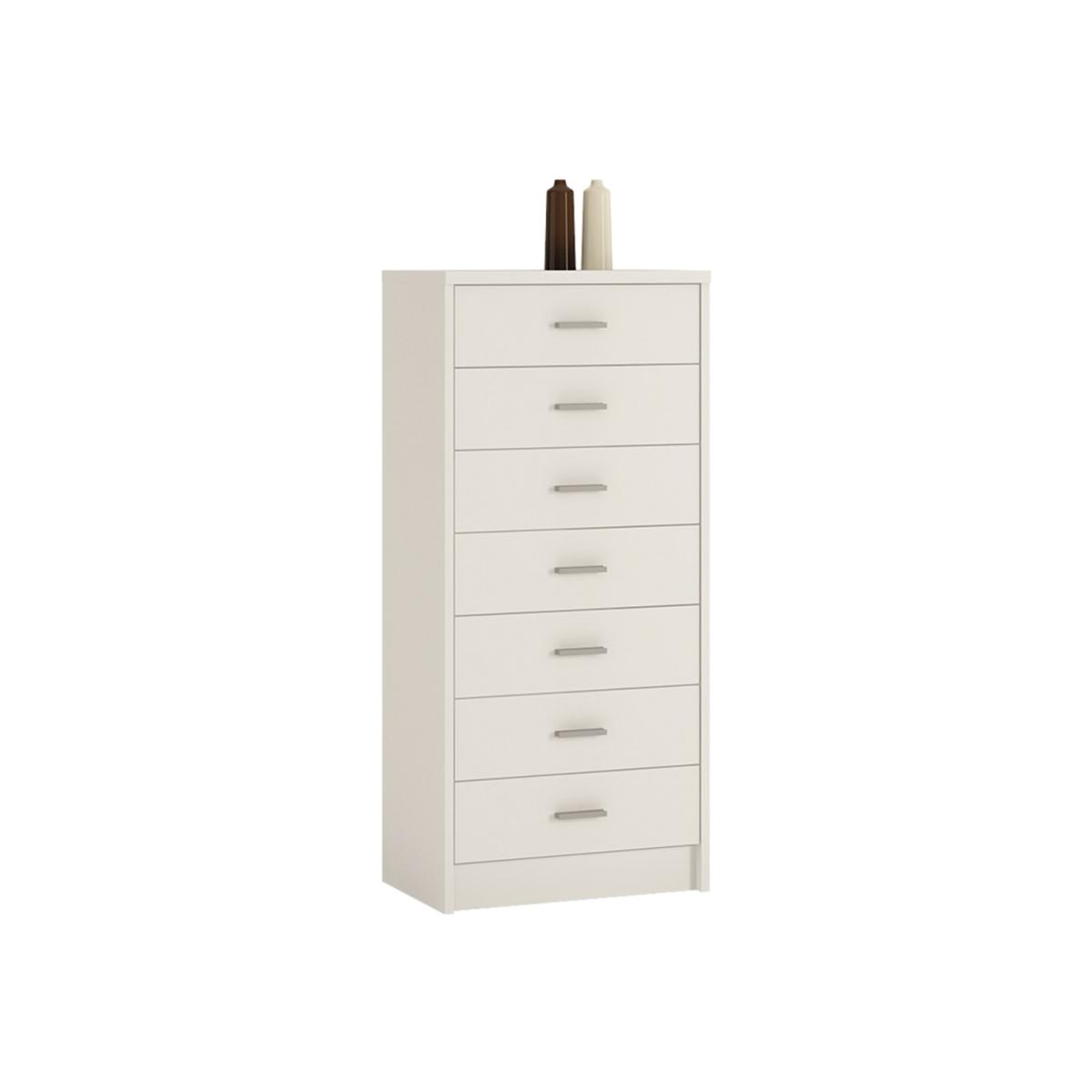 7 Drawer Narrow Chest of Drawers - White – image 1