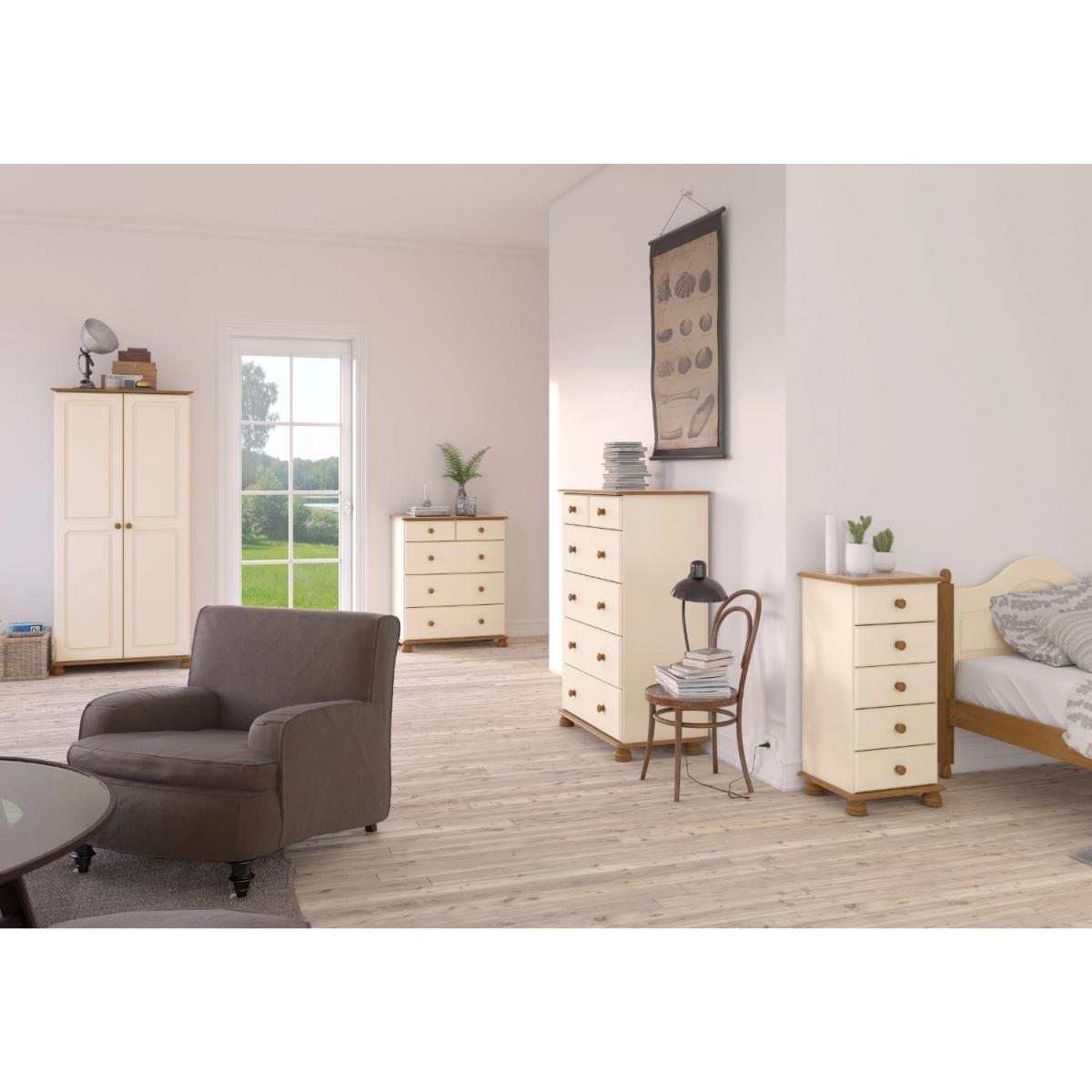 Steens Richmond Five Drawer Narrow Chest - Cream & Pine – image 2