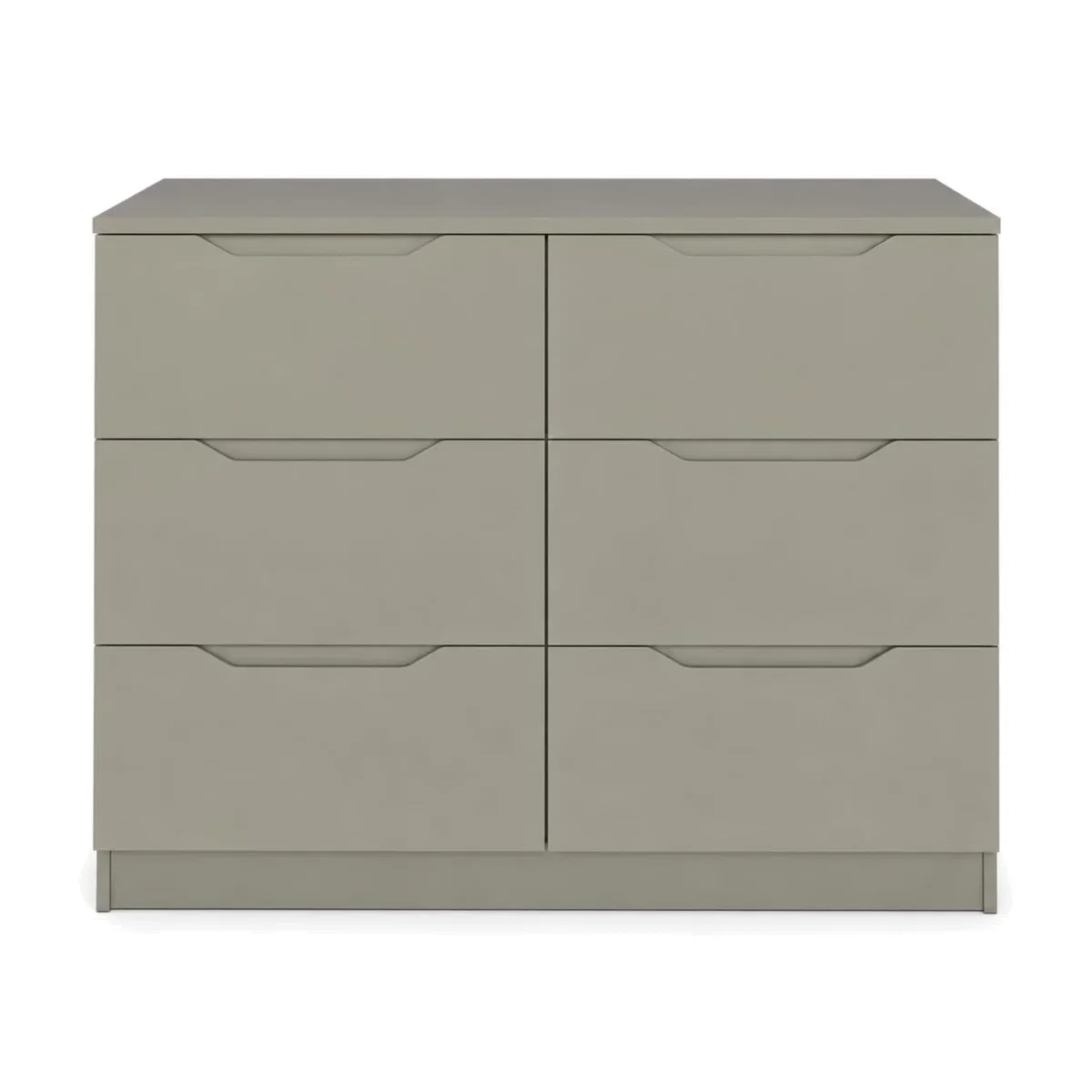 Modern 6 Drawer Chest of Drawers - Sage Green