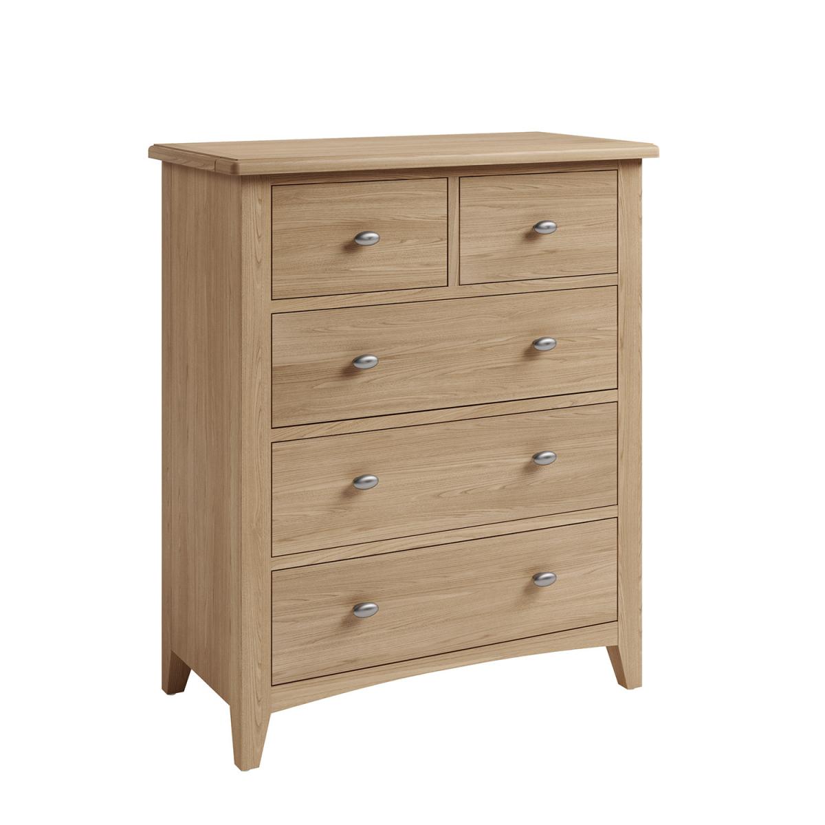 Ashford 2 Over 3 Drawer Chest - Light Oak – image 2