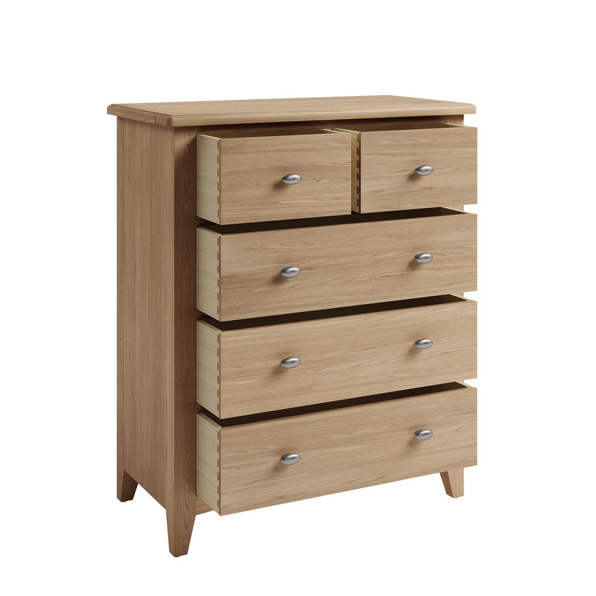 Ashford 2 Over 3 Drawer Chest - Light Oak – image 3