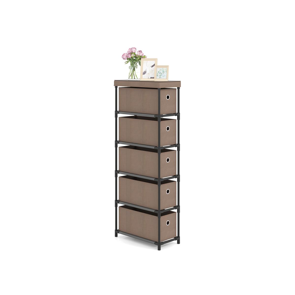 Costway Dresser with 5 Drawers - Brown