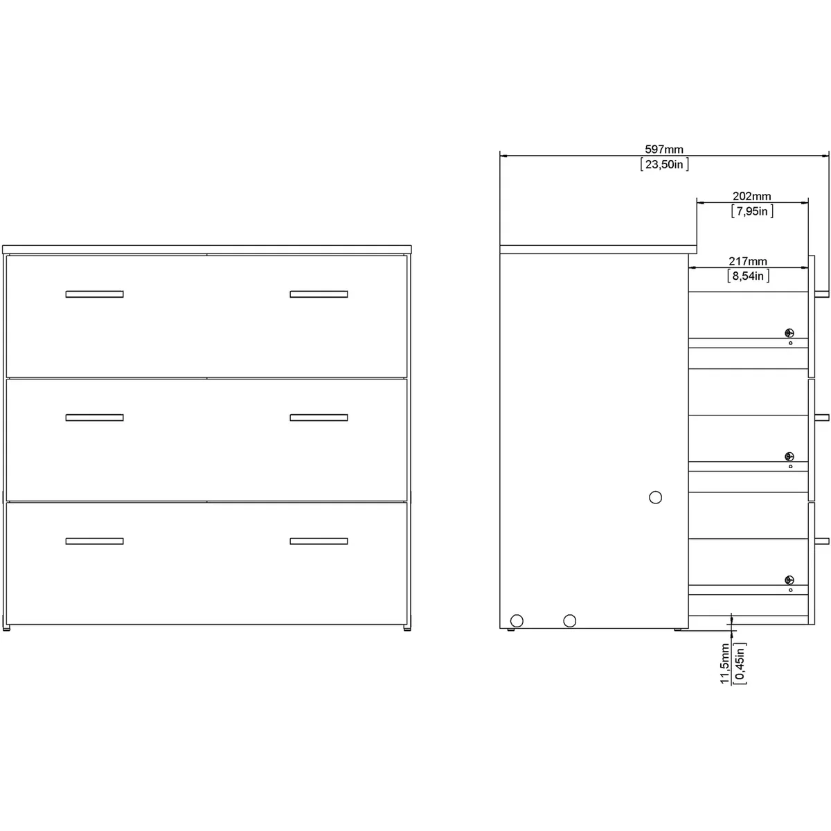 Furniture To Go Space Chest of 3 Drawers - Oak – image 12