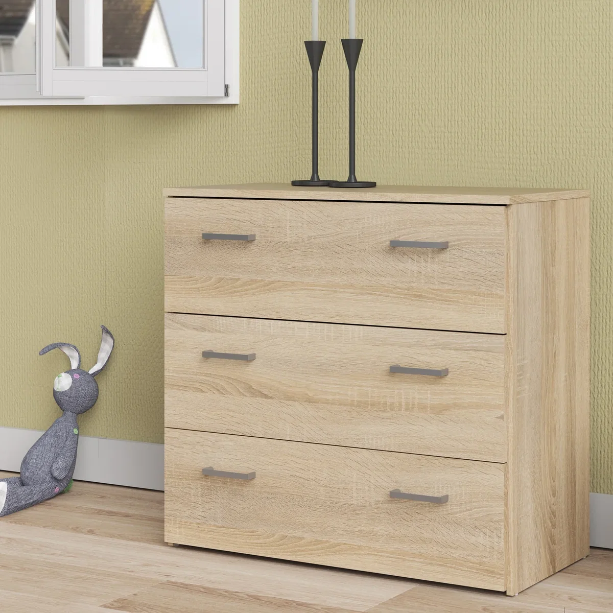 Furniture To Go Space Chest of 3 Drawers - Oak – image 1