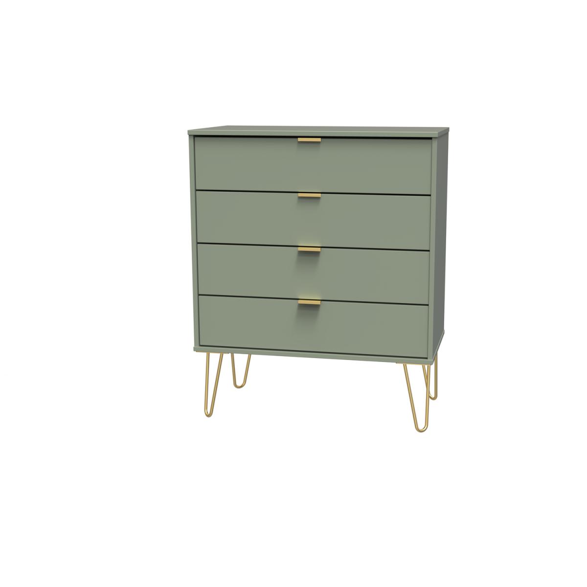 Hong Kong Ready Assembled 4 Drawer Chest - Reed Green – image 5