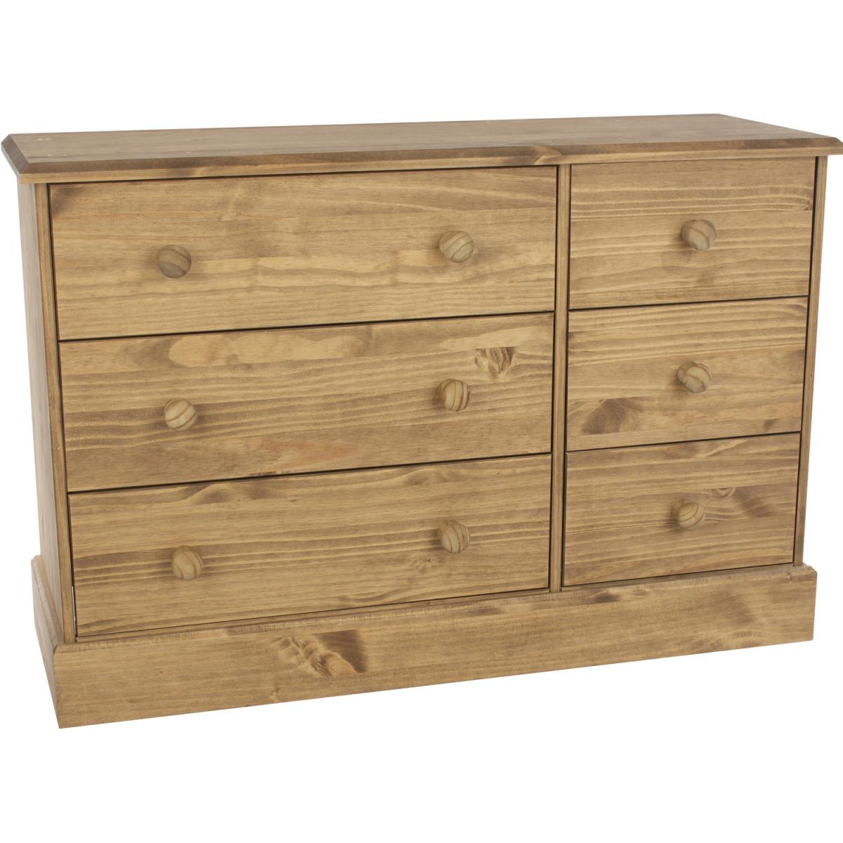 Cotswold 3 plus 3 drawer wide chest - Antique wax finish – image 2