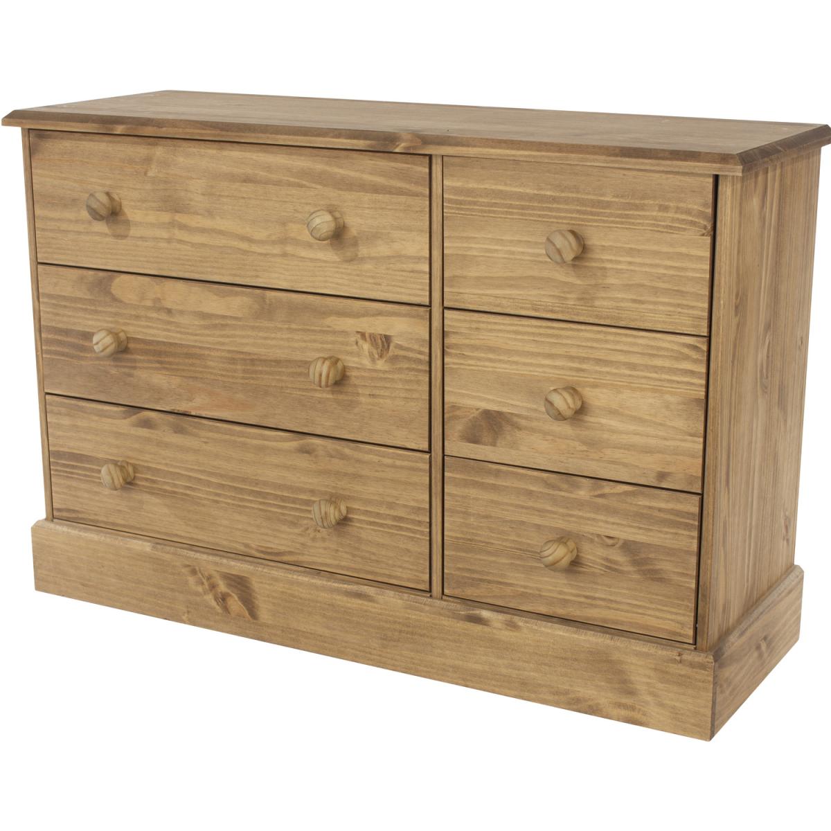 Cotswold 3 plus 3 drawer wide chest - Antique wax finish – image 3