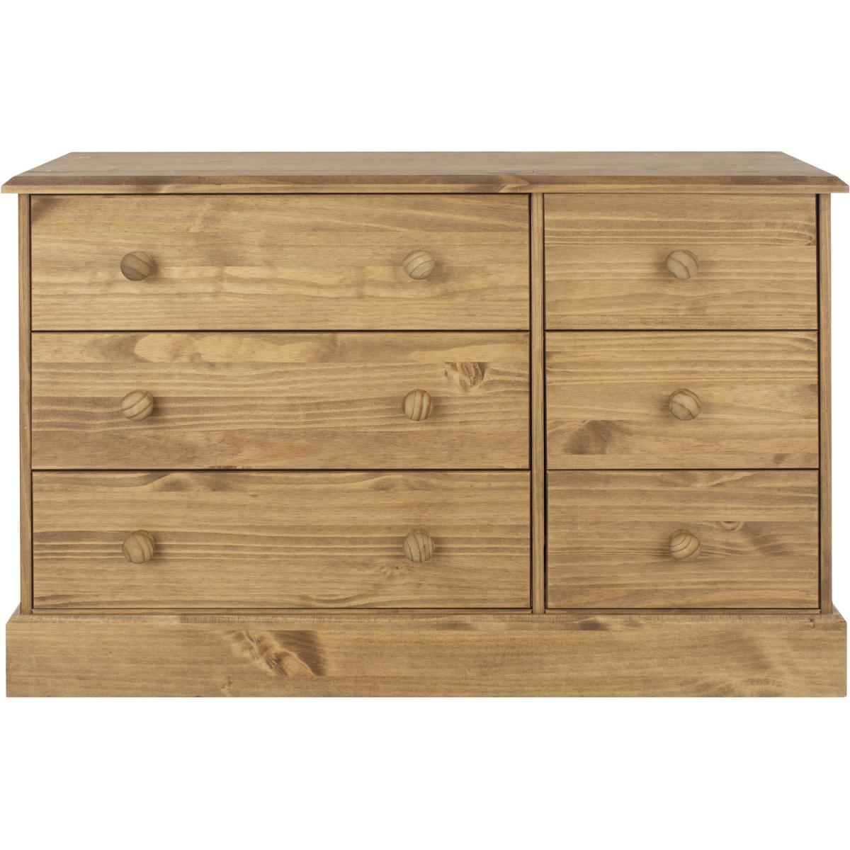 Cotswold 3 plus 3 drawer wide chest - Antique wax finish – image 4