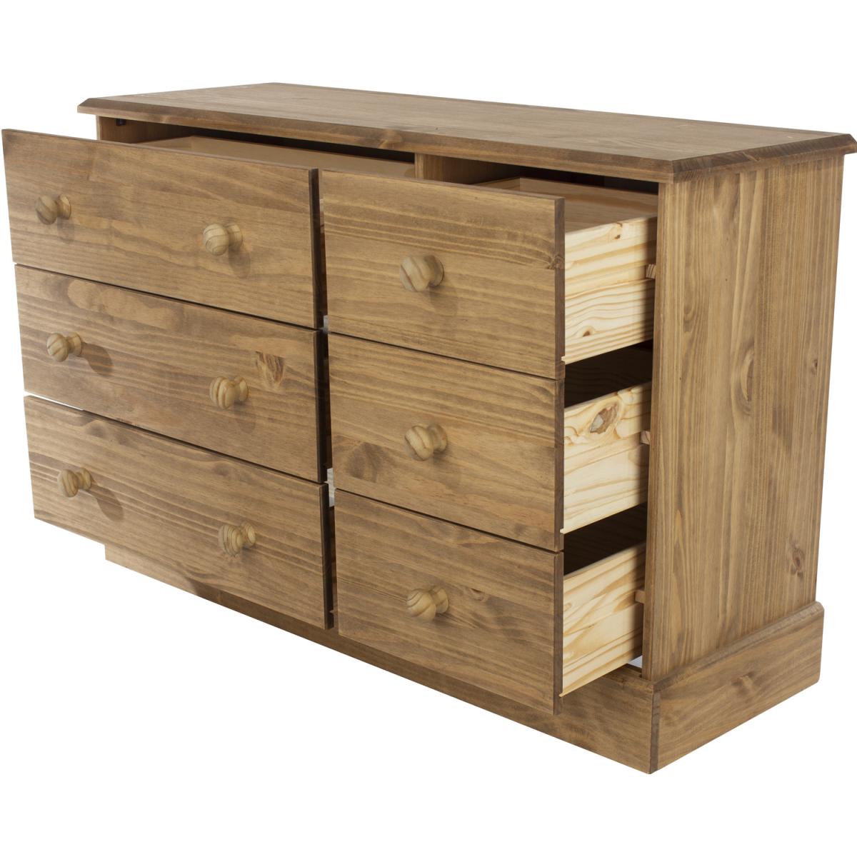 Cotswold 3 plus 3 drawer wide chest - Antique wax finish – image 5