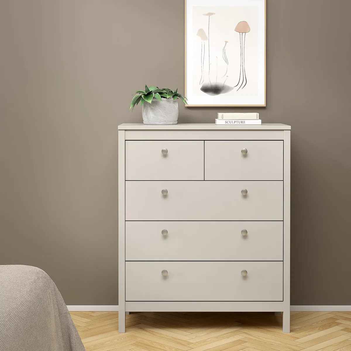 Madrid Chest 3+2 Drawers in White - Cashmere – image 8
