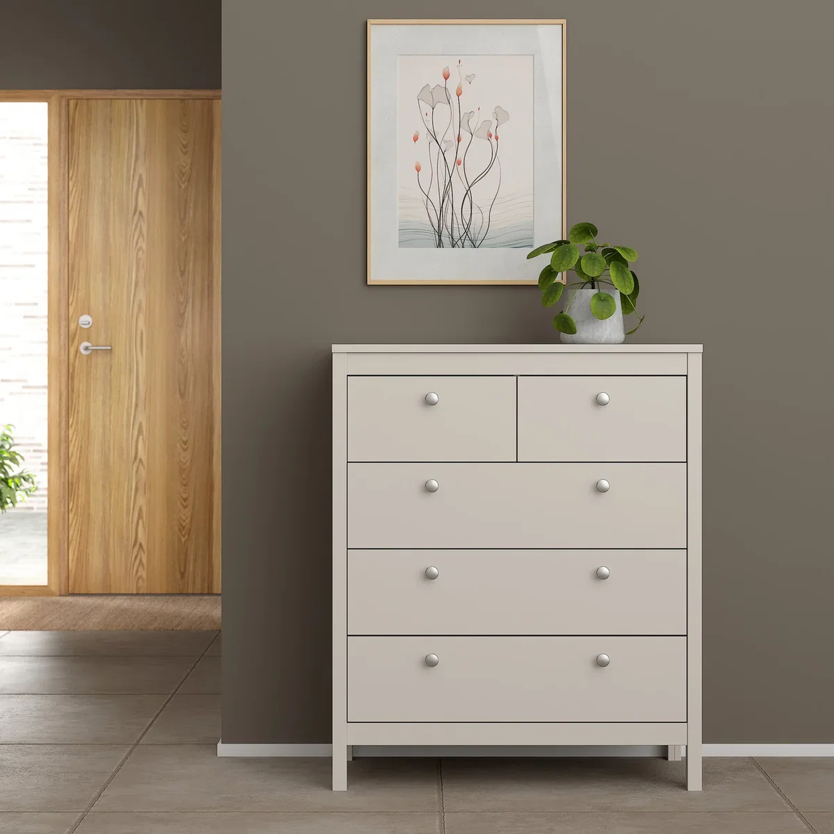 Madrid Chest 3+2 Drawers in White - Cashmere – image 9