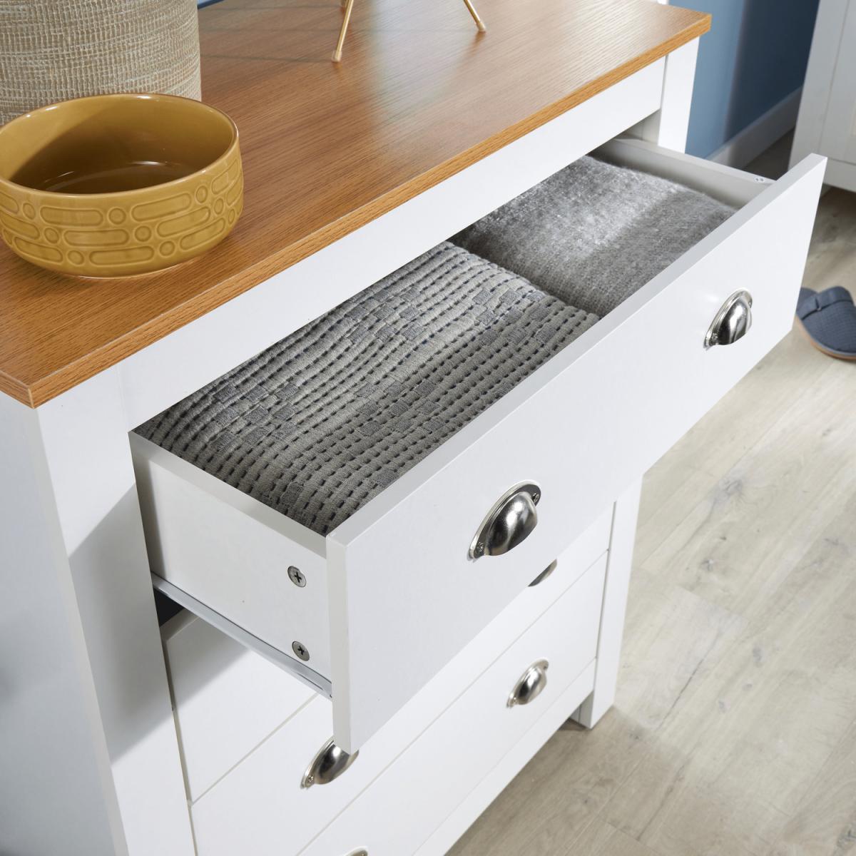 Camden 4 Drawer Chest Bedroom Storage Unit - White – image 5