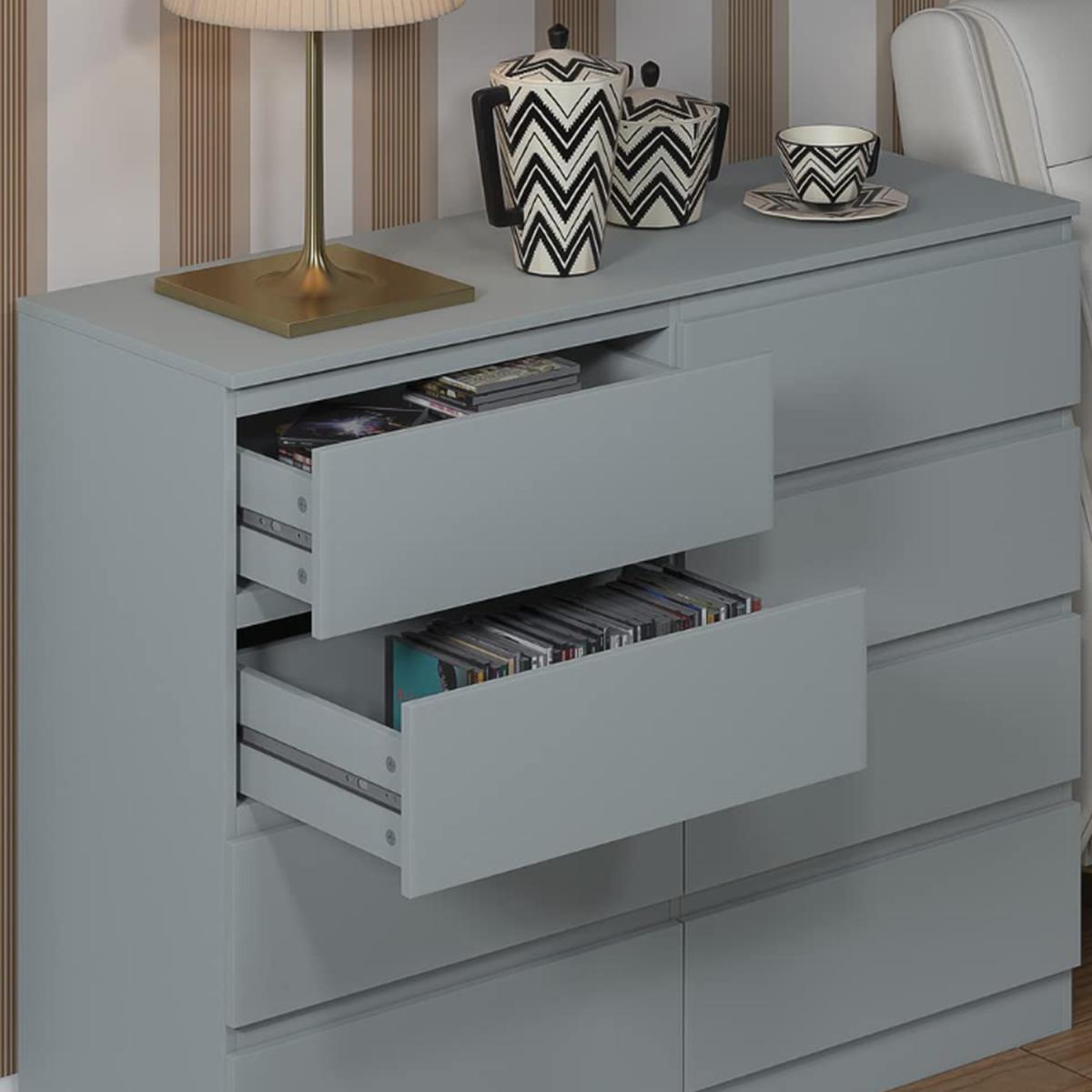 Matt Grey 8 Drawer Chest, Matt Grey Bedroom Storage Furniture - Matt Grey – image 4