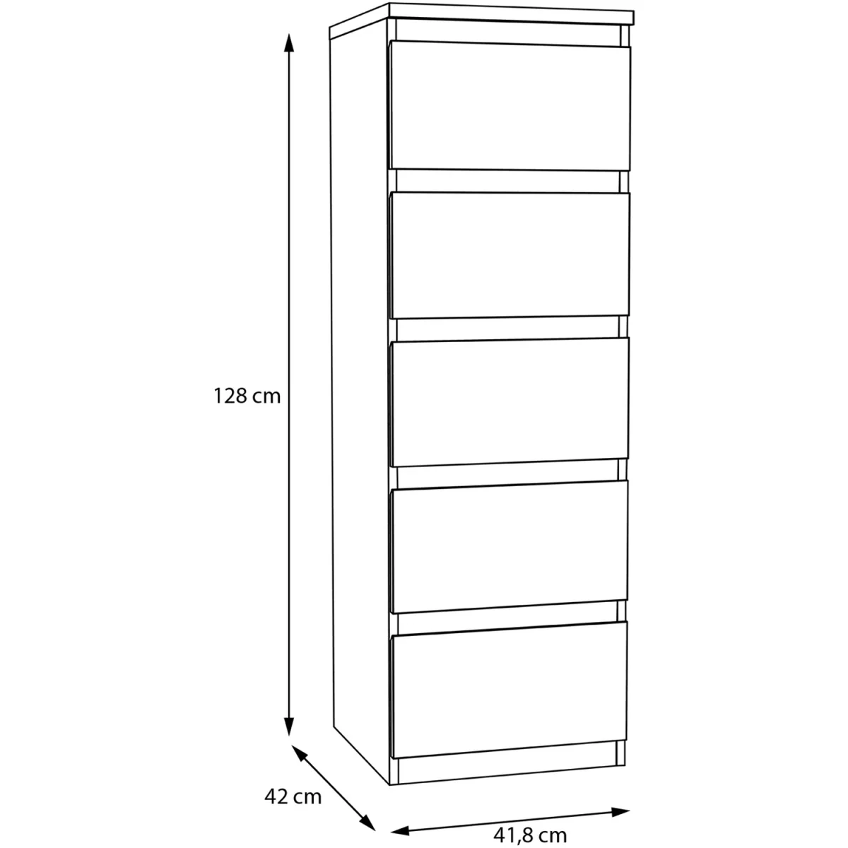 Edmore 5 Drawer Tall Narrow Chest - Mauvella Oak – image 17