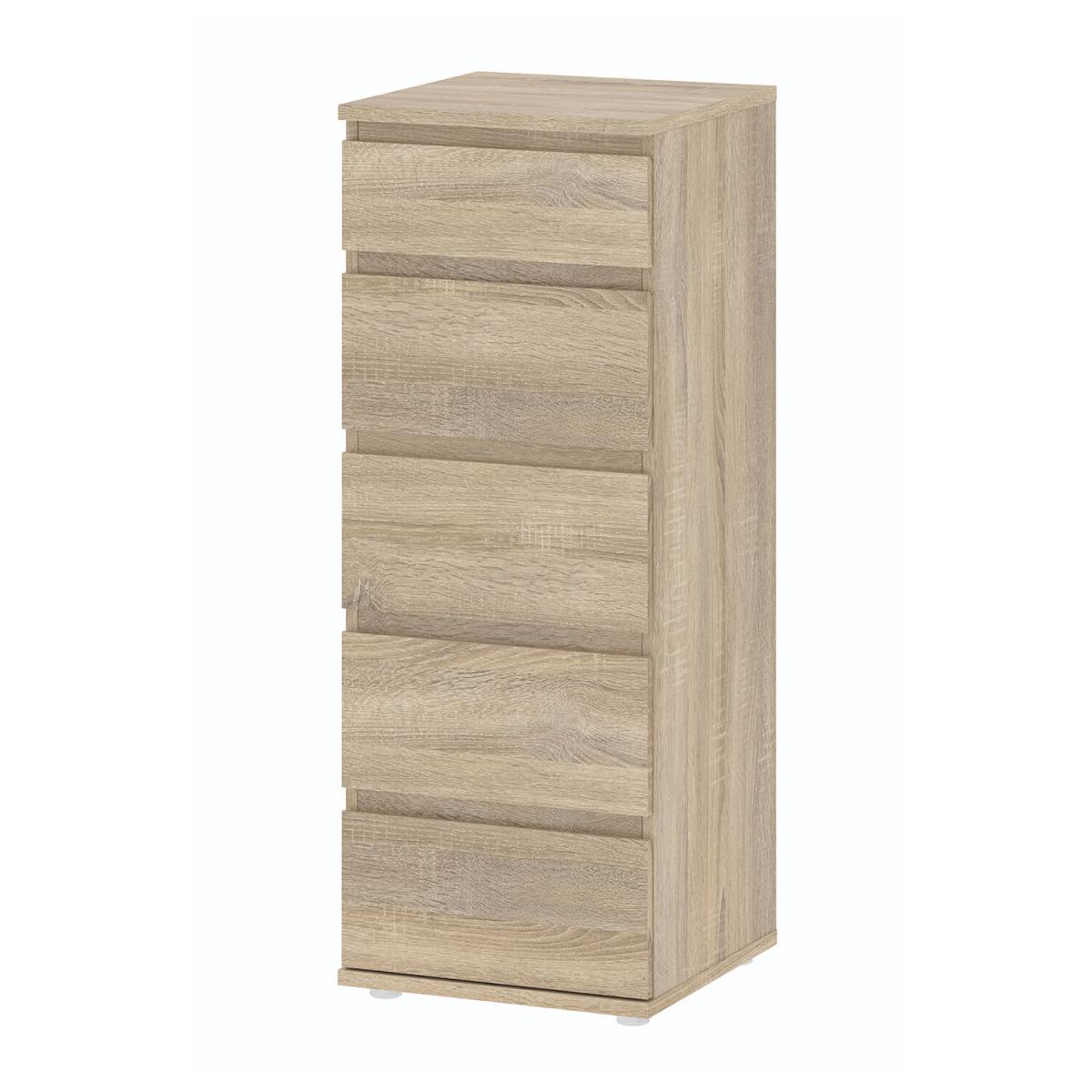 Nova Narrow Chest of 5 Drawers - Oak – image 2