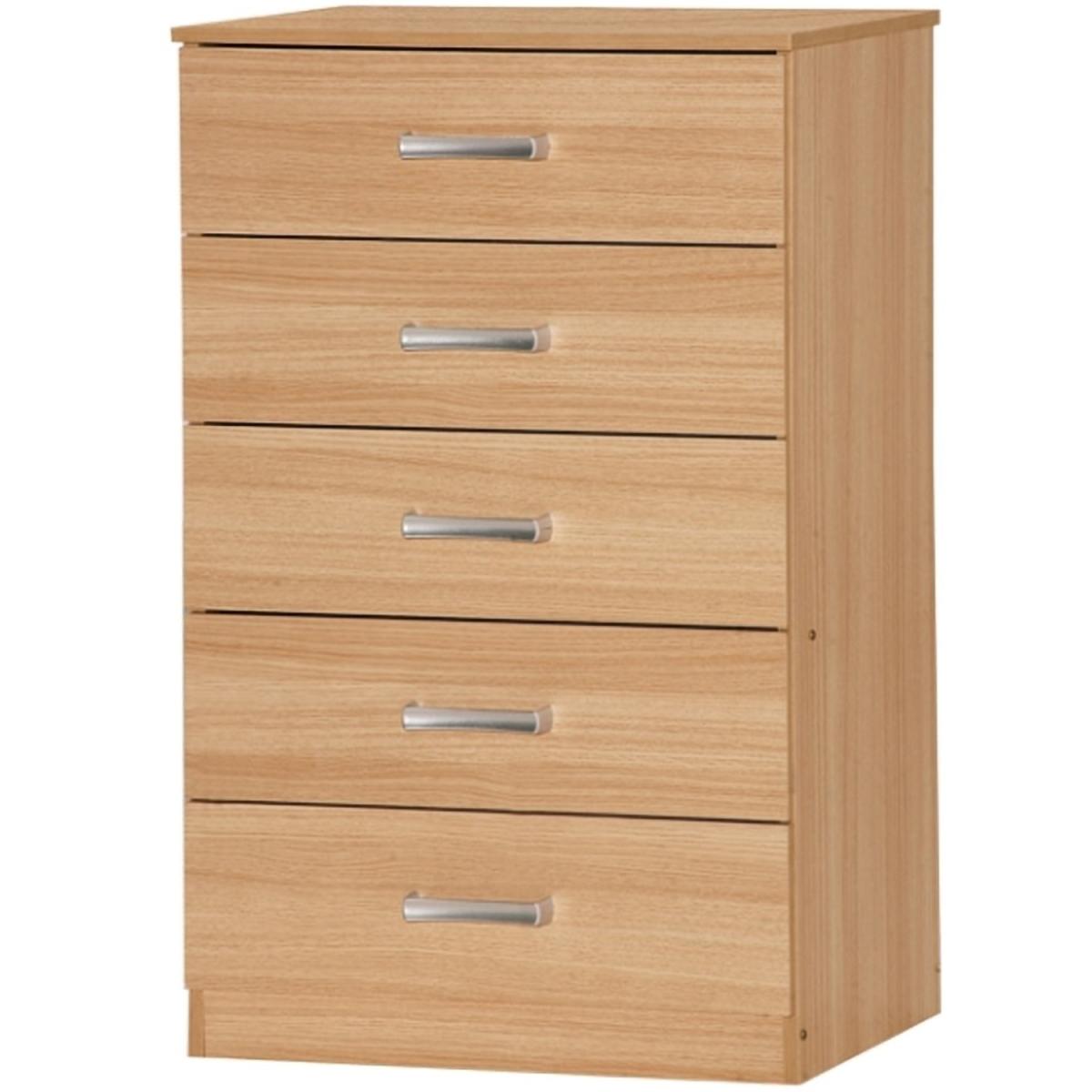 Oak Bedroom 5 Drawer Chest – image 2