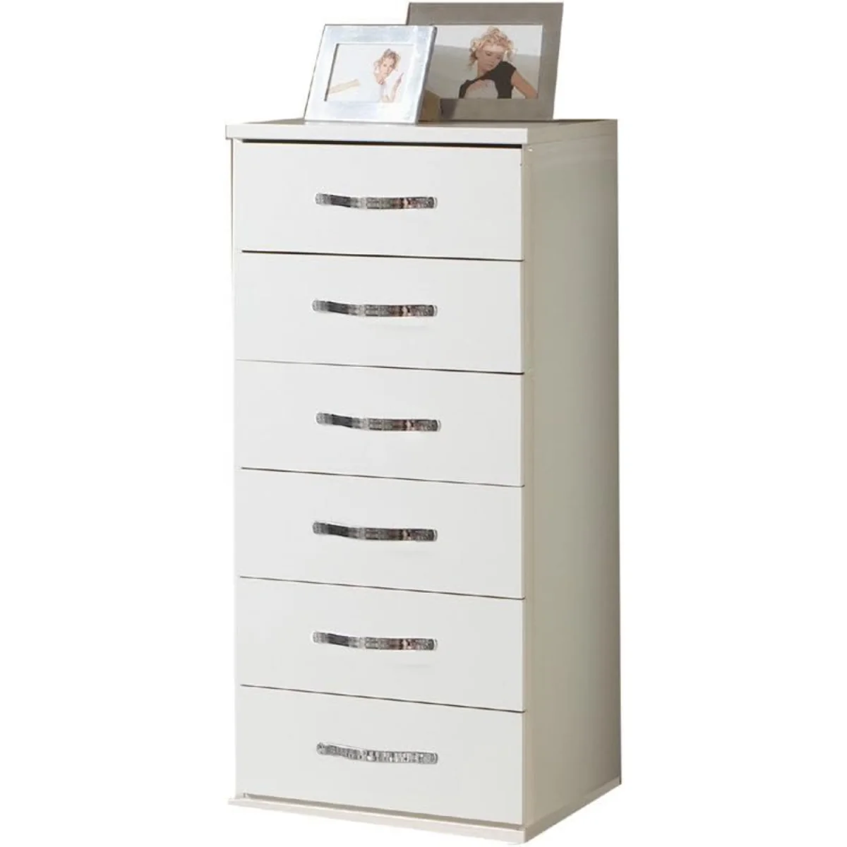 Hampton White Narrow 6 Drawer Chest of Drawers - White – image 2