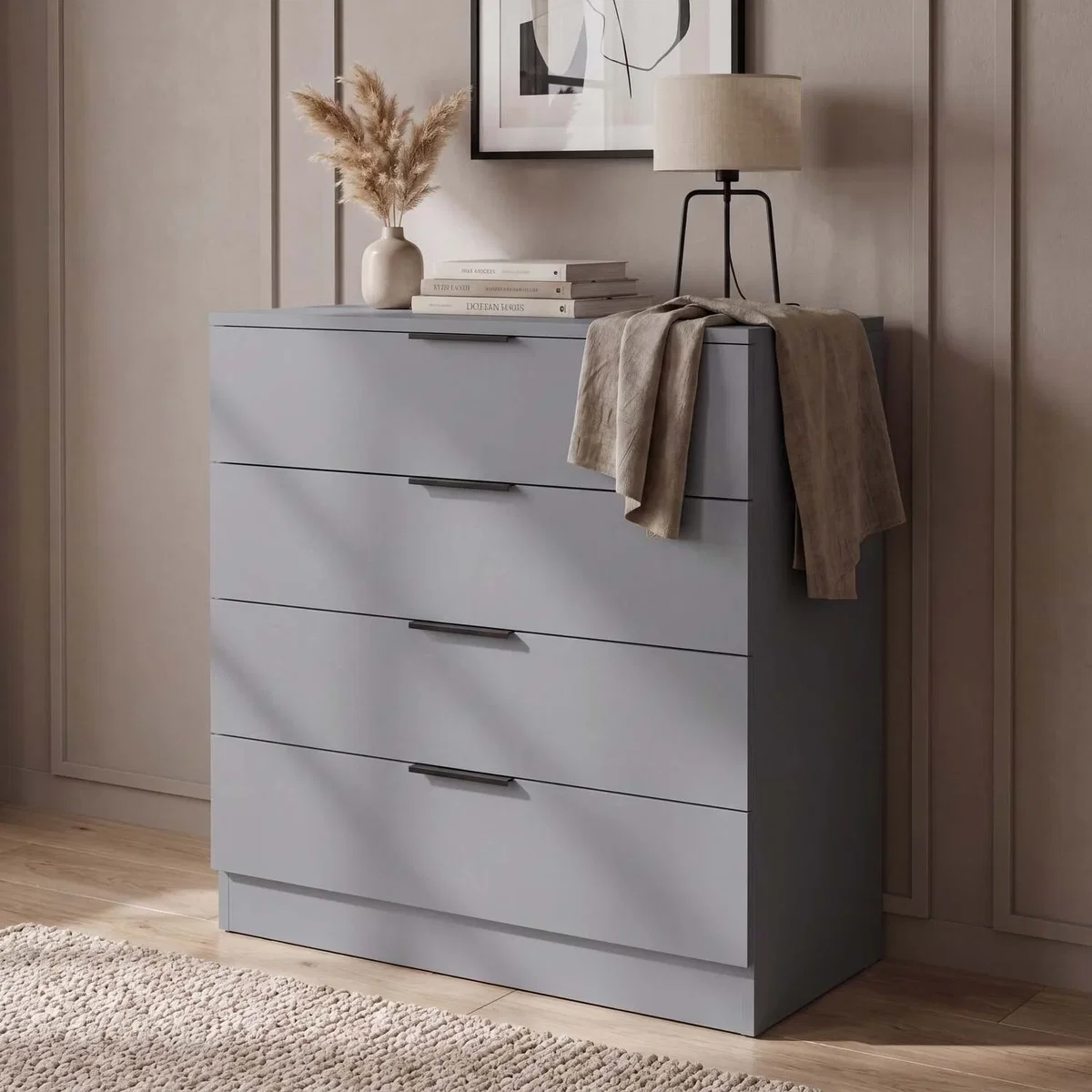 4 Drawer Chest of Drawers Compact Space-Saving Bedroom Storage - Pine – image 15