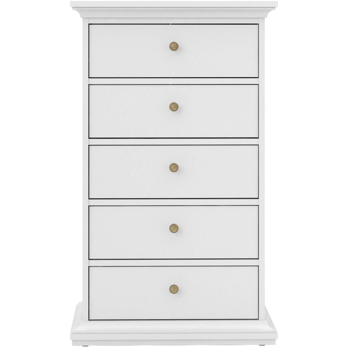 Paris 5-Drawer Chest - White – image 2