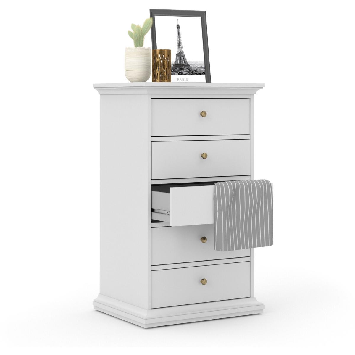 Paris 5-Drawer Chest - White – image 7