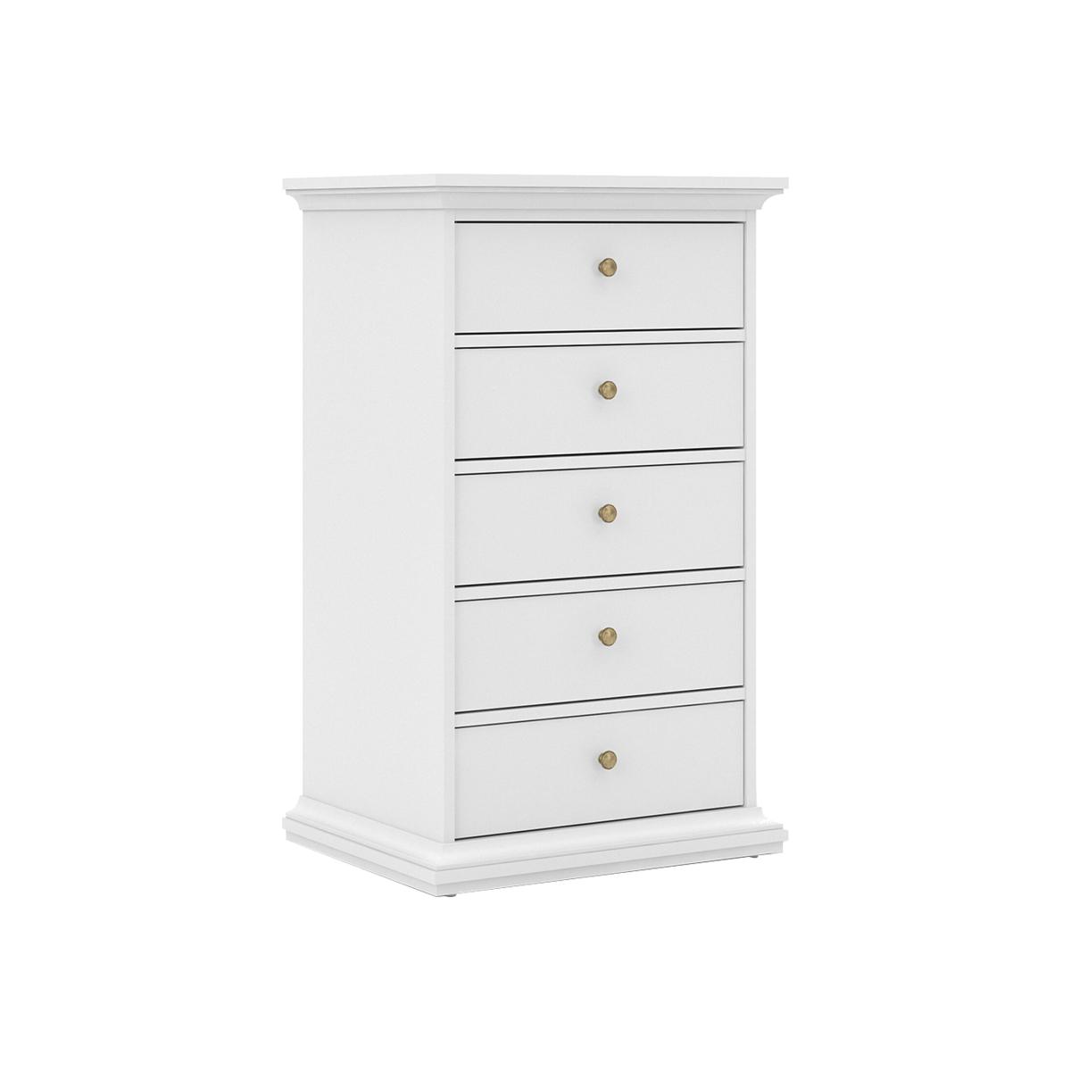 Paris 5-Drawer Chest - White – image 1
