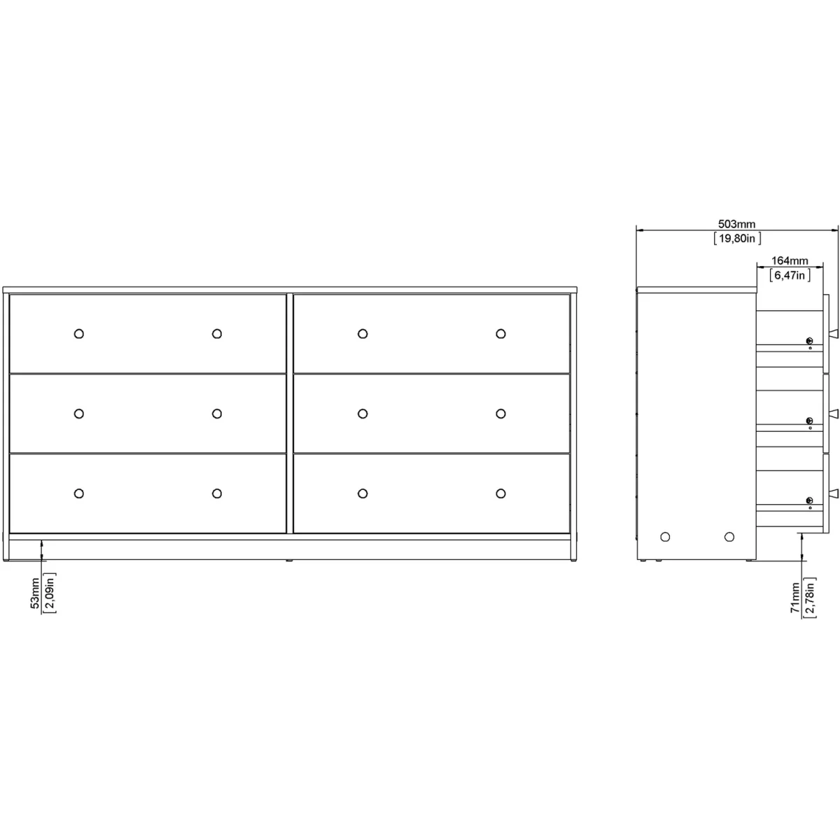 May Chest of 6 Drawers 3 3 - Black – image 11