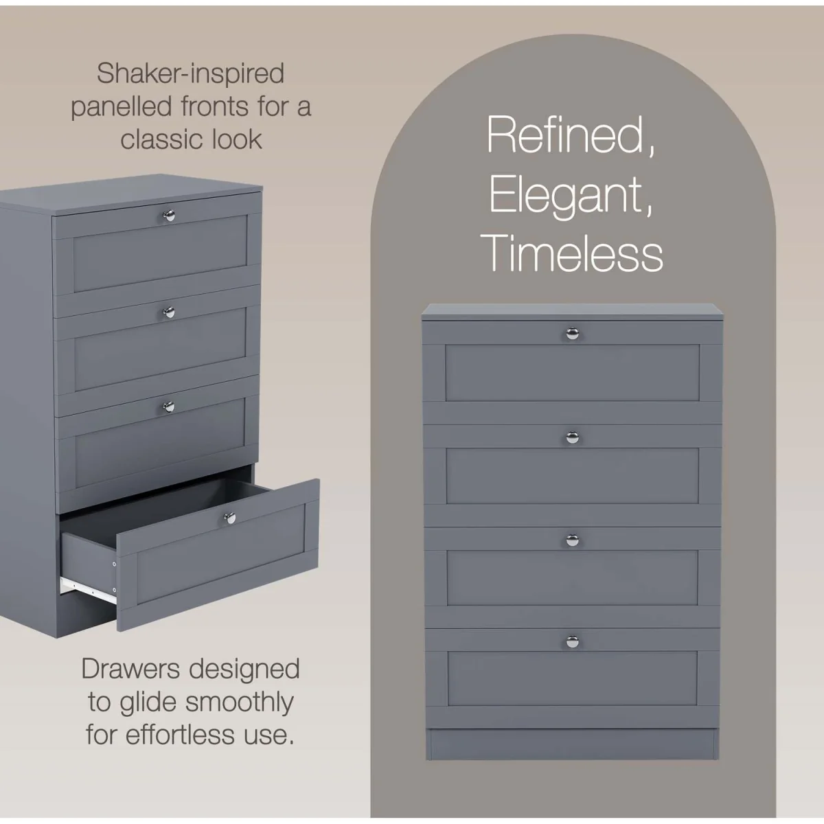 Vida Designs Altino 4 Drawer Chest, Black - Grey – image 15