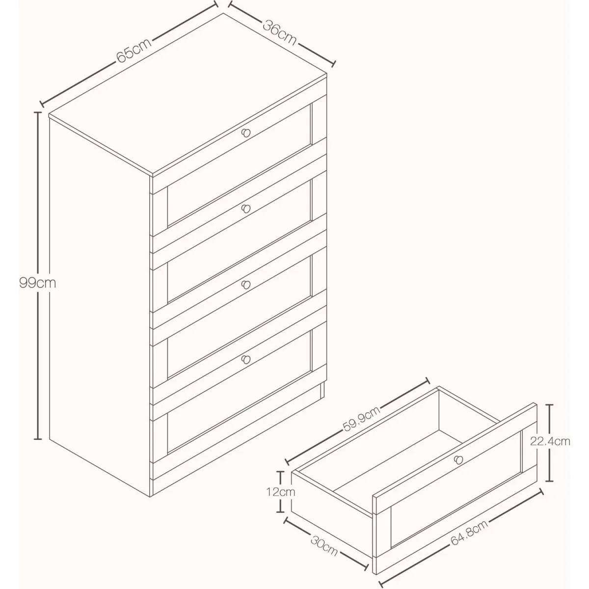 Vida Designs Altino 4 Drawer Chest, Black - Grey – image 20
