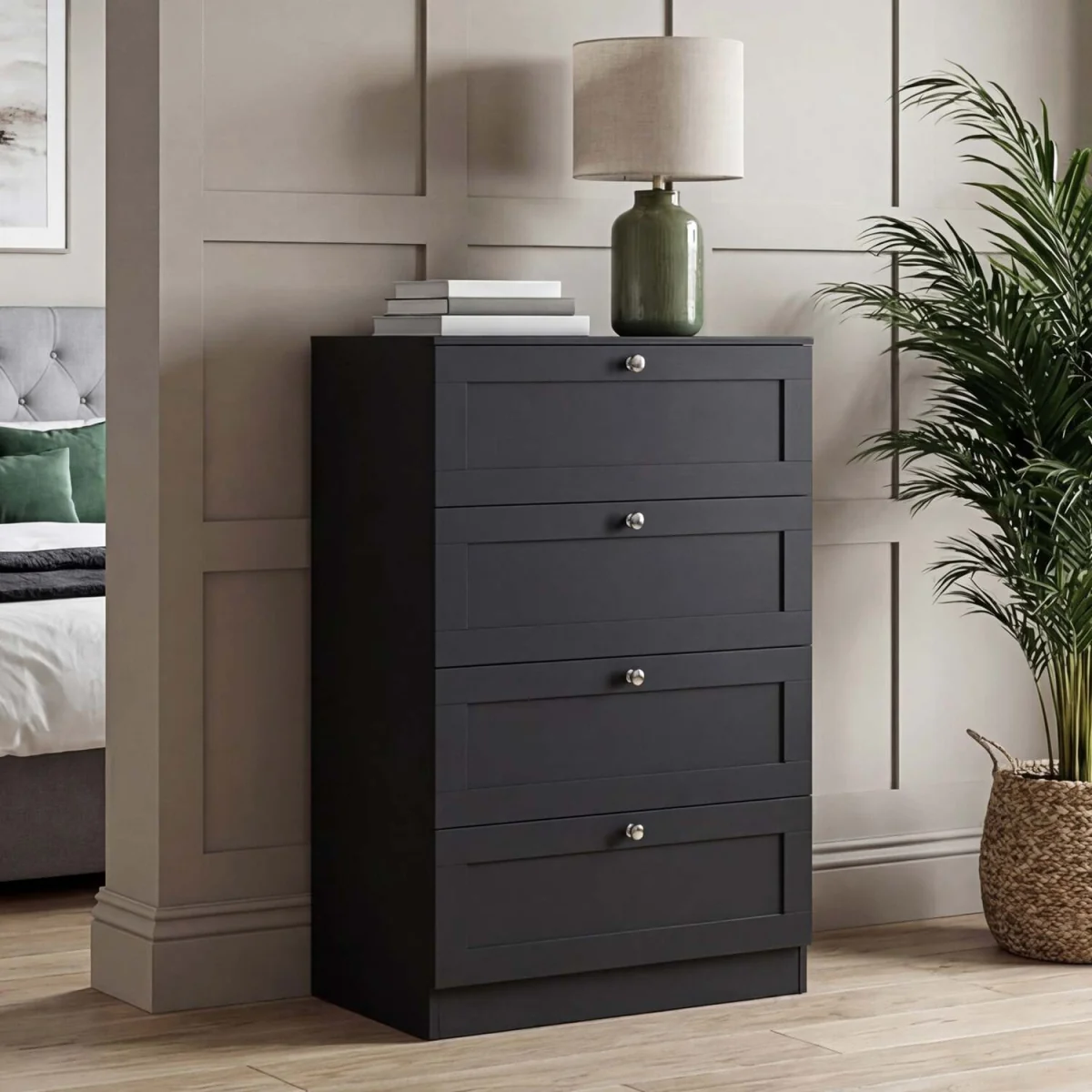 Vida Designs Altino 4 Drawer Chest, Black - Grey – image 3