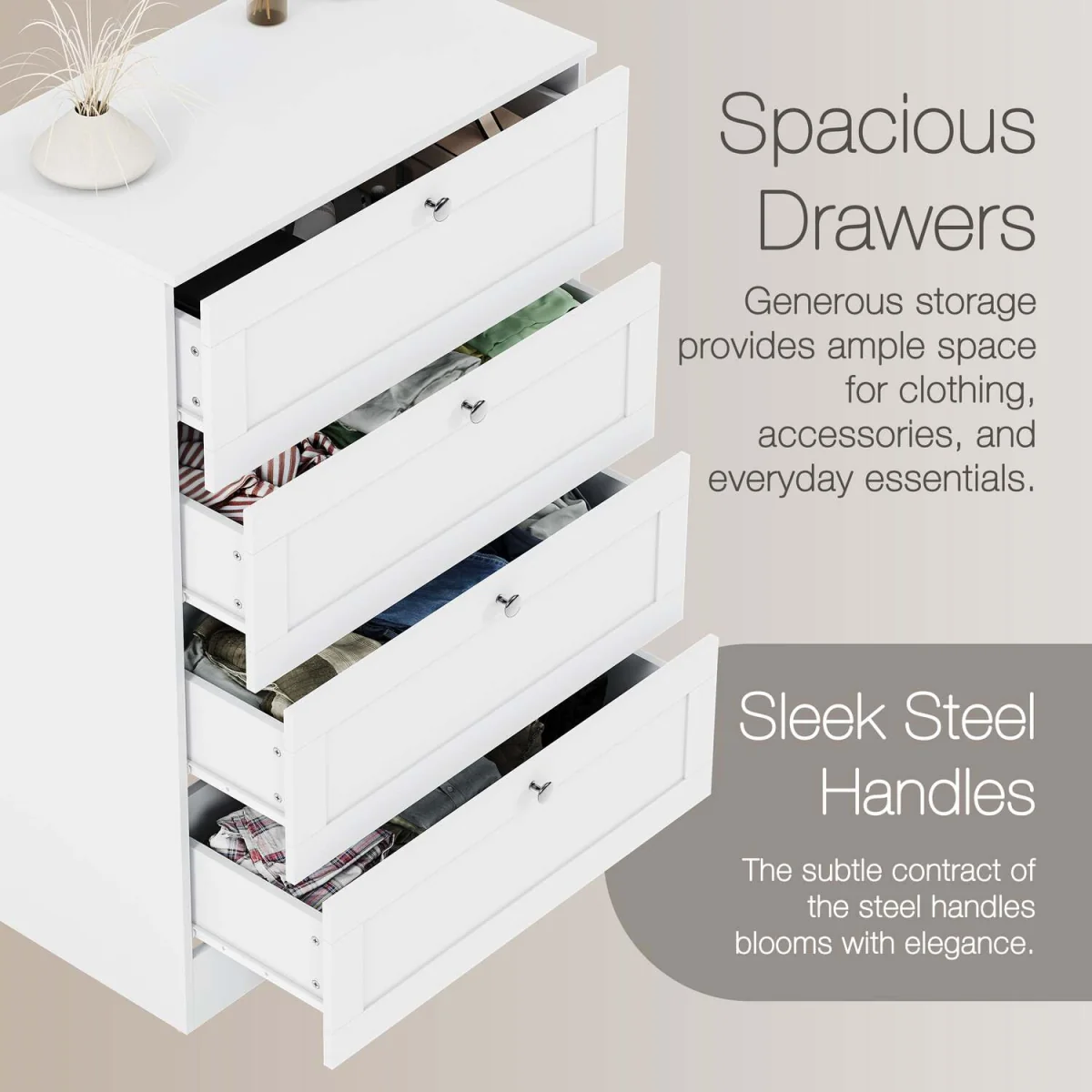 Vida Designs Altino 4 Drawer Chest, Black - Grey – image 10