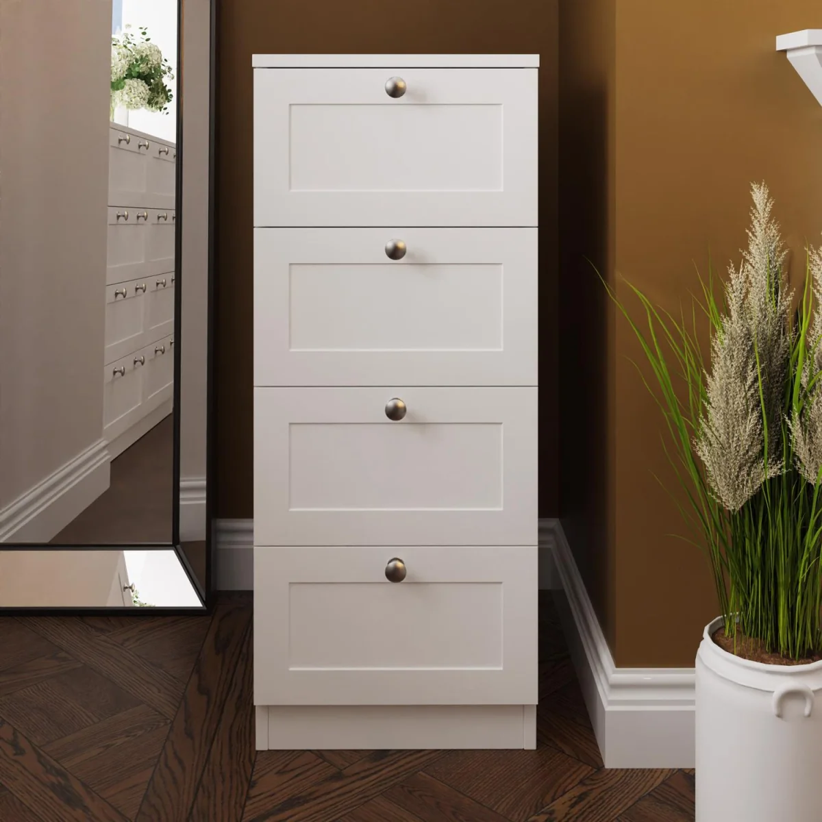 FWStyle White 4 Drawer Chest Of Drawers Deep Design Shaker Fronts - White – image 2
