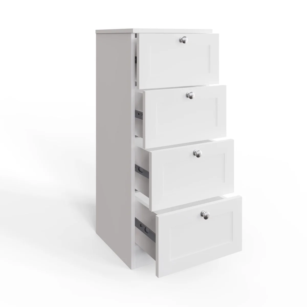 FWStyle White 4 Drawer Chest Of Drawers Deep Design Shaker Fronts - White – image 4