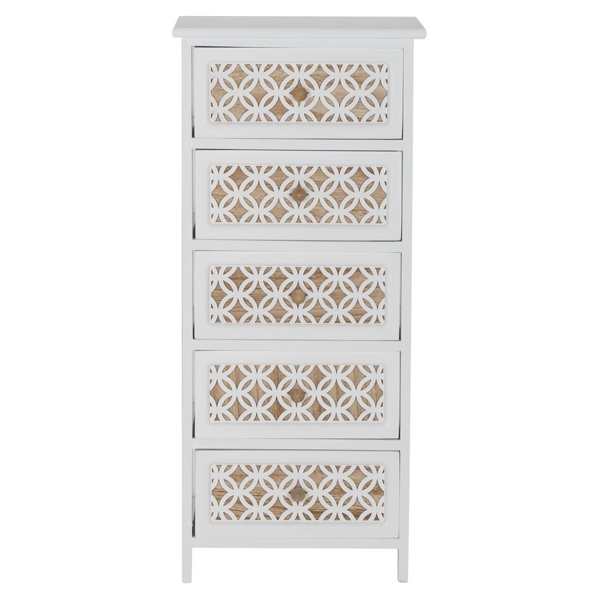 Nasara 5 Drawer Storage Tower - White – image 2