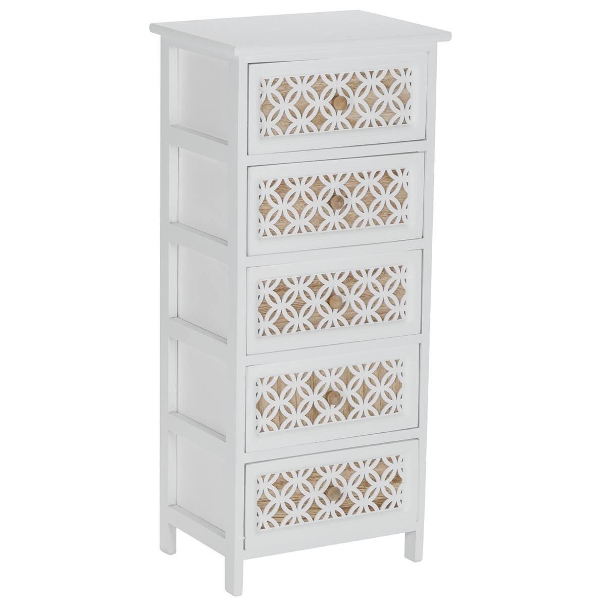 Nasara 5 Drawer Storage Tower - White – image 3