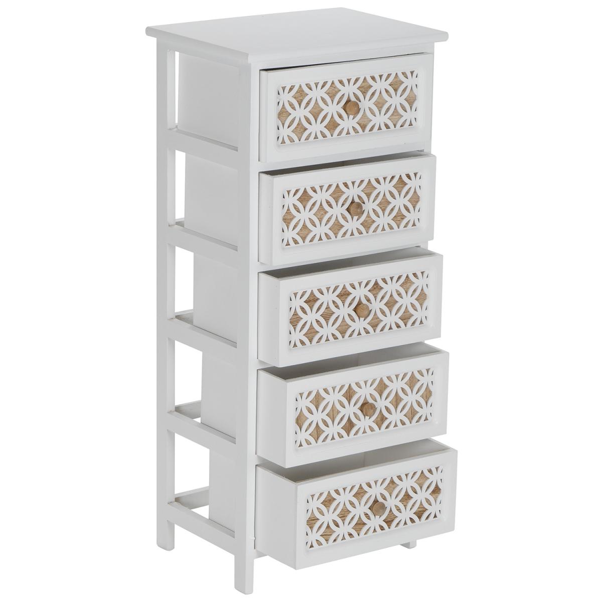 Nasara 5 Drawer Storage Tower - White – image 4