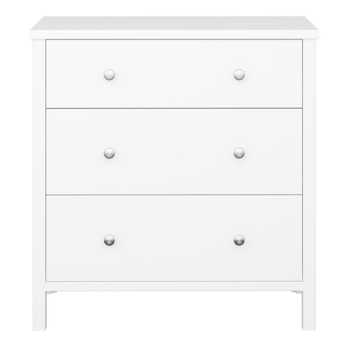 Tromso 3 Drawer Chest of Drawers - White – image 2