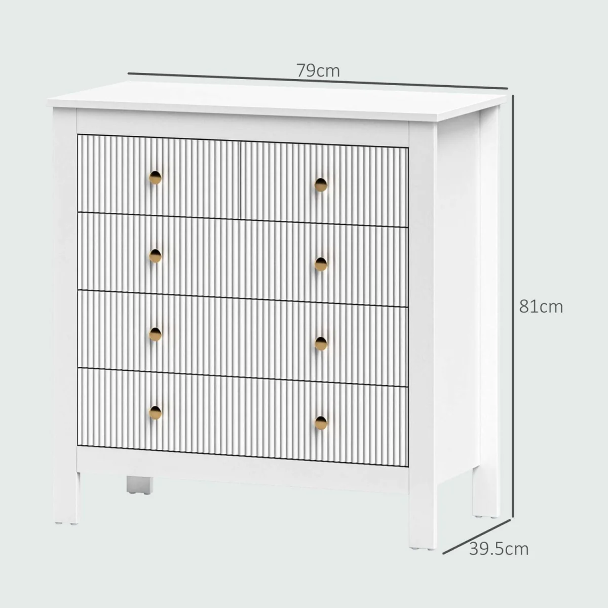 Vedise 5-Drawer White Chest of Drawers – image 5