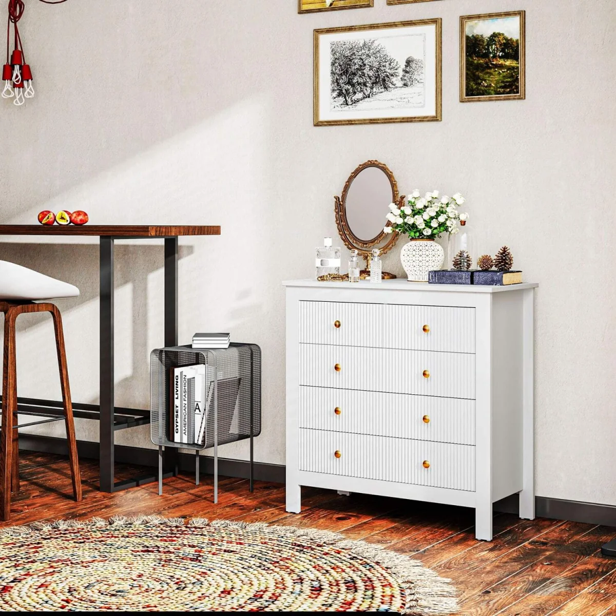 Vedise 5-Drawer White Chest of Drawers – image 8