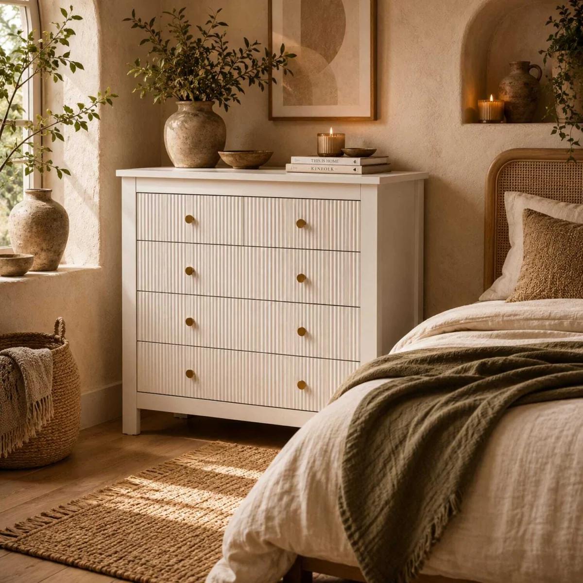 Vedise 5-Drawer White Chest of Drawers – image 1